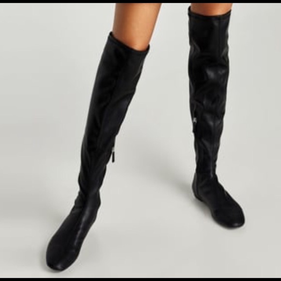 Zara Shoes - NWT Women’s Zara over knee black flat boot